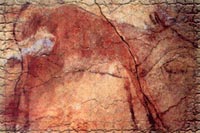 Franco-Cantabrian civilization. Cave paintings of Altamira in Santillana del Mar (Cantabria, Spain)