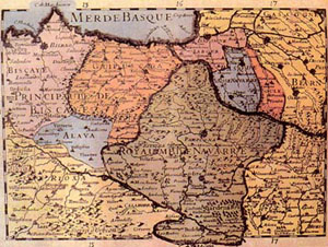 Map of Euskal Herria in the 18th century