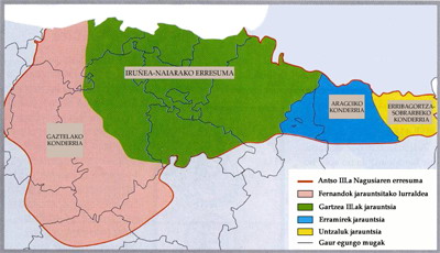 Iruñea-Naiarako Erresumaren banaketa (1035. urtea)
